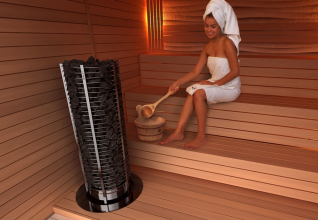 Печь для сауны SAWO TOWER TH2-30NS-P круглая, 3 кВт