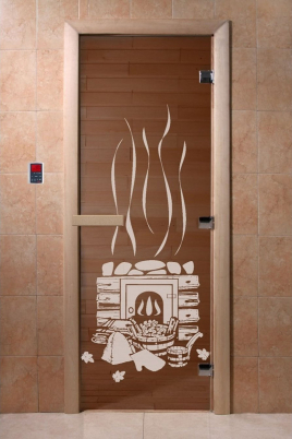 Дверь для сауны DoorWood Банька бронза 70х190, коробка ольха