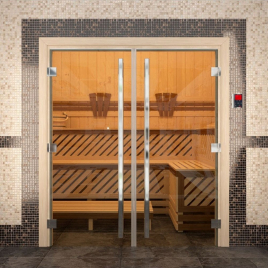 Стеклянные двери DoorWood Престиж Двойные, стекло бронза, коробка ольха
