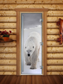 Дверь для сауны DoorWood Престиж А062 с фотопечатью, 80х200, коробка ольха